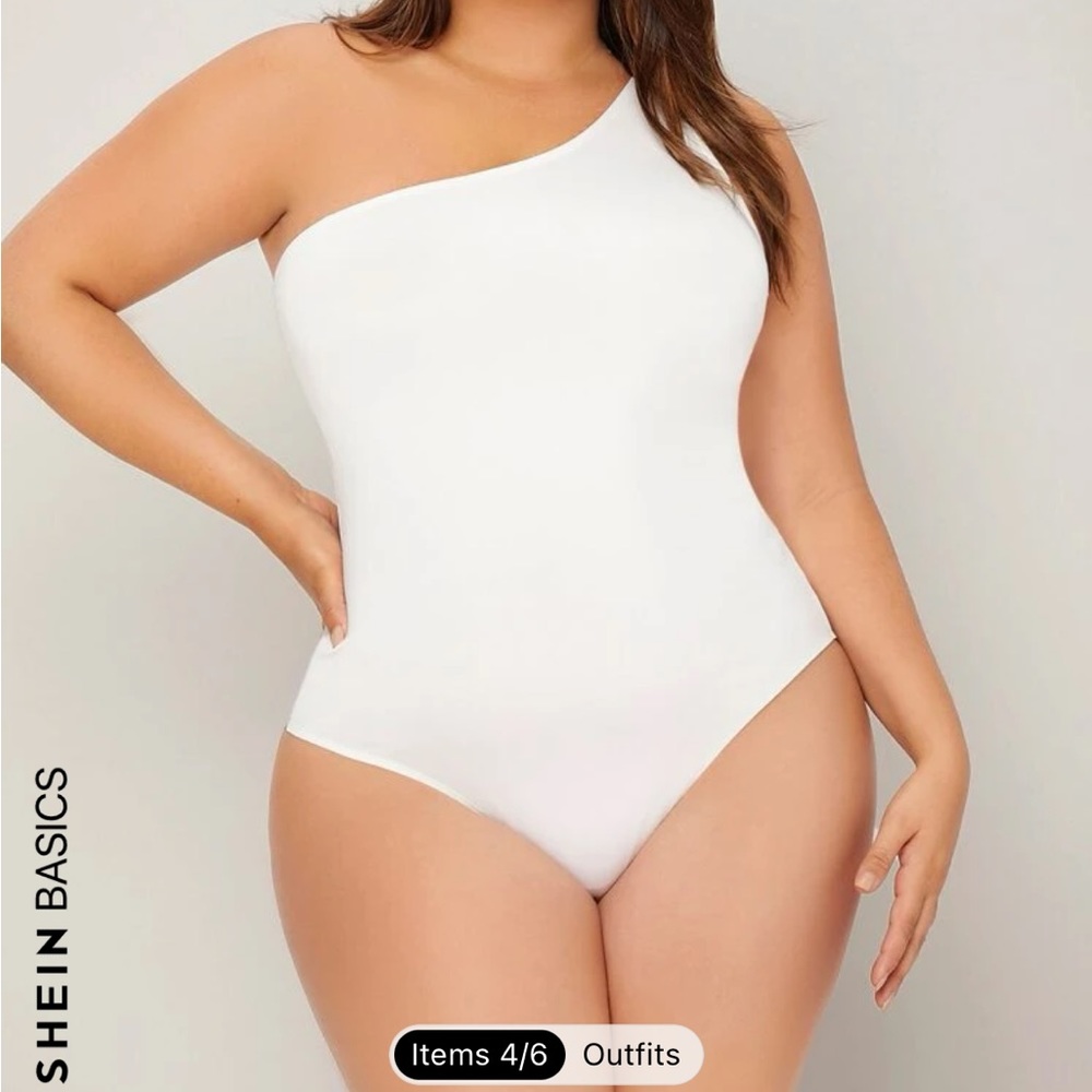 SHEIN White One Shoulder Bodysuit